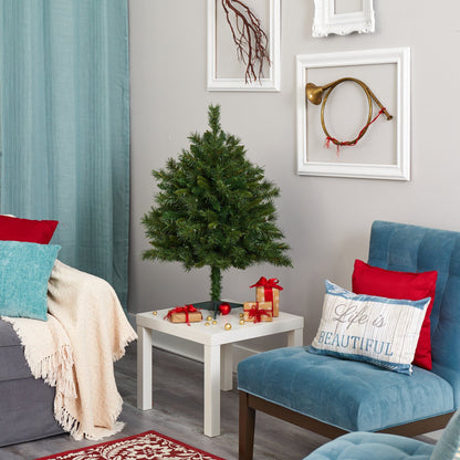 Christmas tree 3’ Wyoming Mixed Pine by Nearly Natural with 150 clear lights on Tampa Home & Garden Store