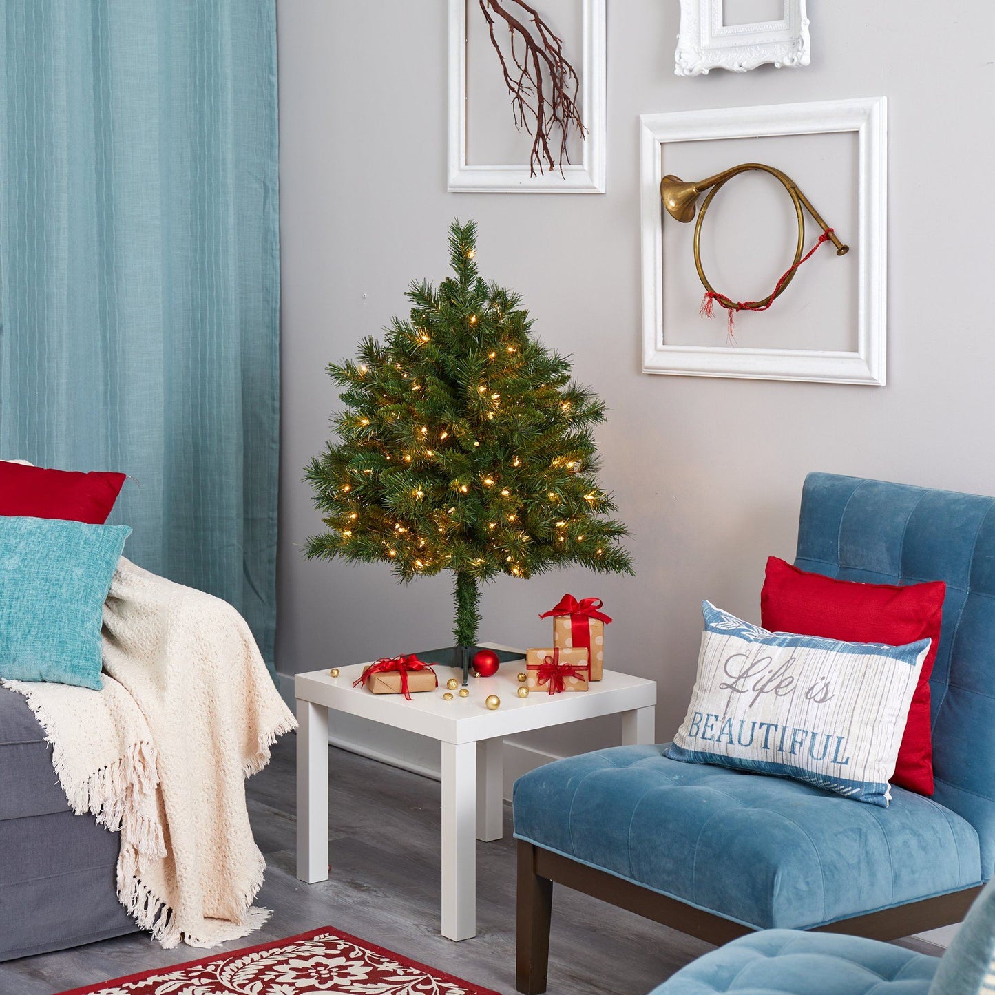 3’ Wyoming Mixed Pine artificial Christmas tree with 150 clear lights 270 bendable branches on Tampa Home & Garden Store