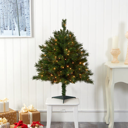 Christmas tree 3’ Wyoming Mixed Pine with 150 lights and 270 bendable branches Nearly Natural on Tampa Home & Garden Store