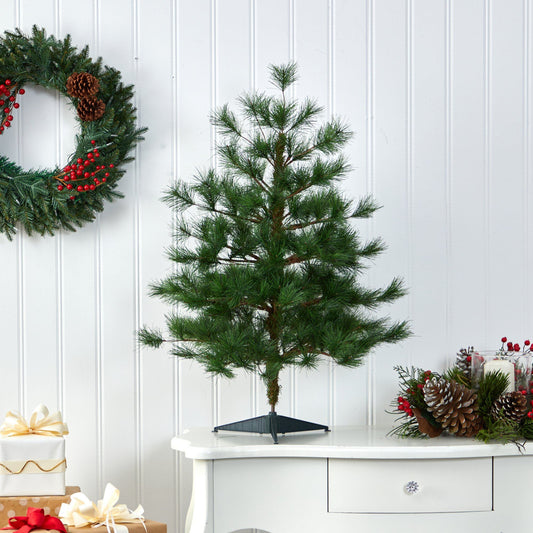 3 ft Yukon Mixed Pine artificial Christmas tree with 213 bendable branches green needles on Tampa Home & Garden Store