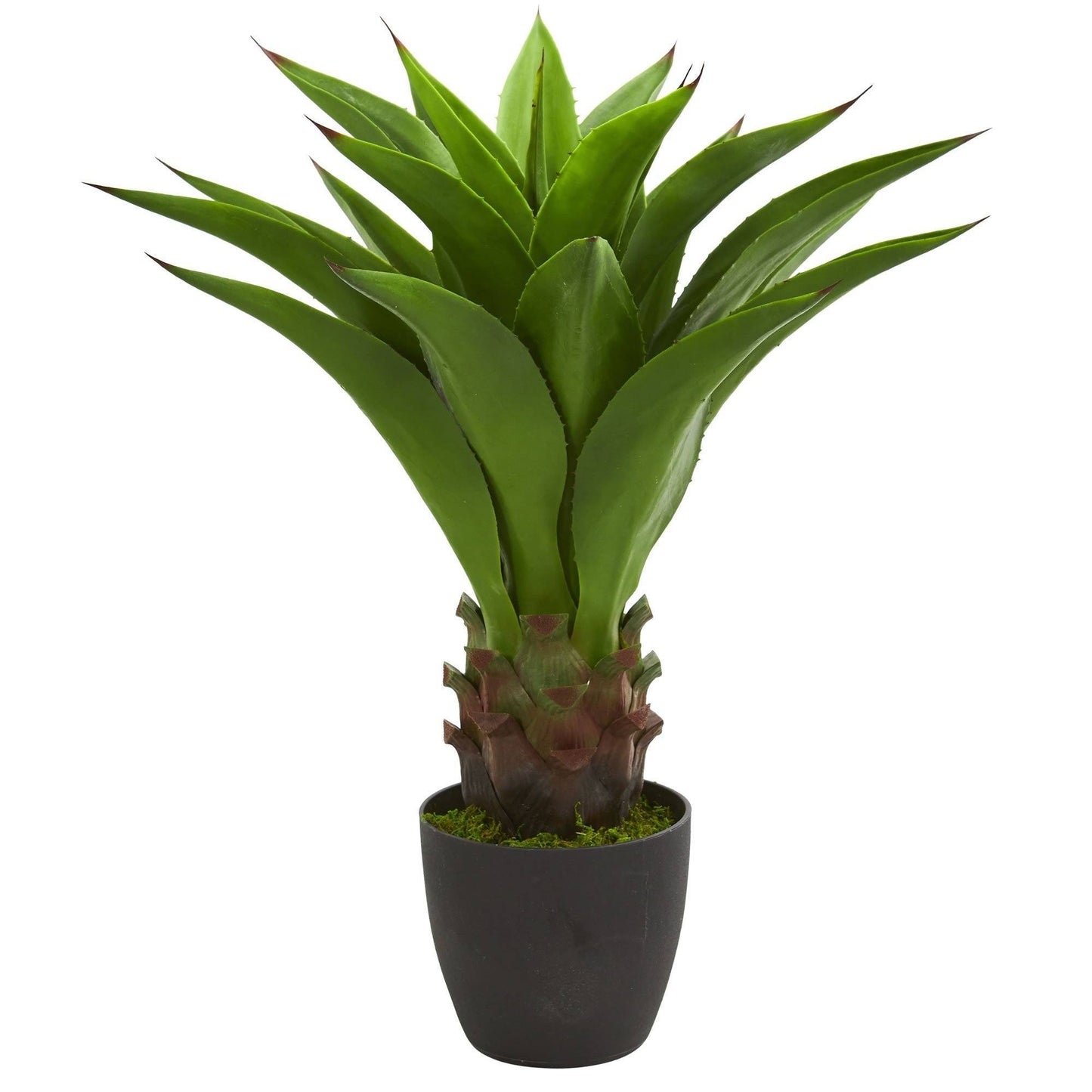 30in Agave artificial plant, Nearly Natural, green spiky leaves in a black pot on Tampa Home & Garden Store