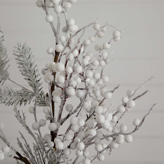 30" Artificial Flocked Berry Stems - Set of 3 - Tampa Home & Garden Store