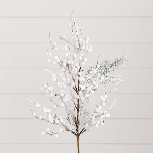 30" Artificial Flocked Berry Stems - Set of 3 - Tampa Home & Garden Store