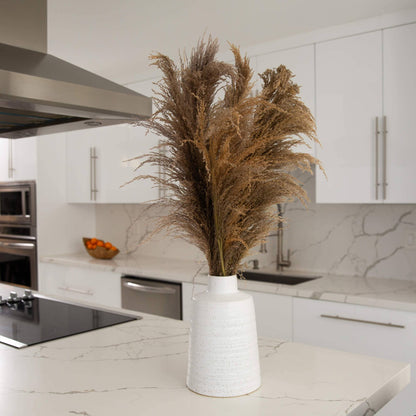 Dried Natural Pampas Arrangement in Ceramic Vase