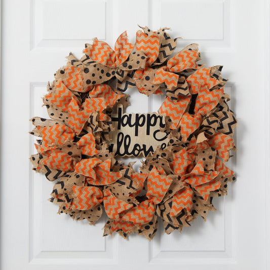 Guirnalda de cinta de arpillera de Halloween de 30"