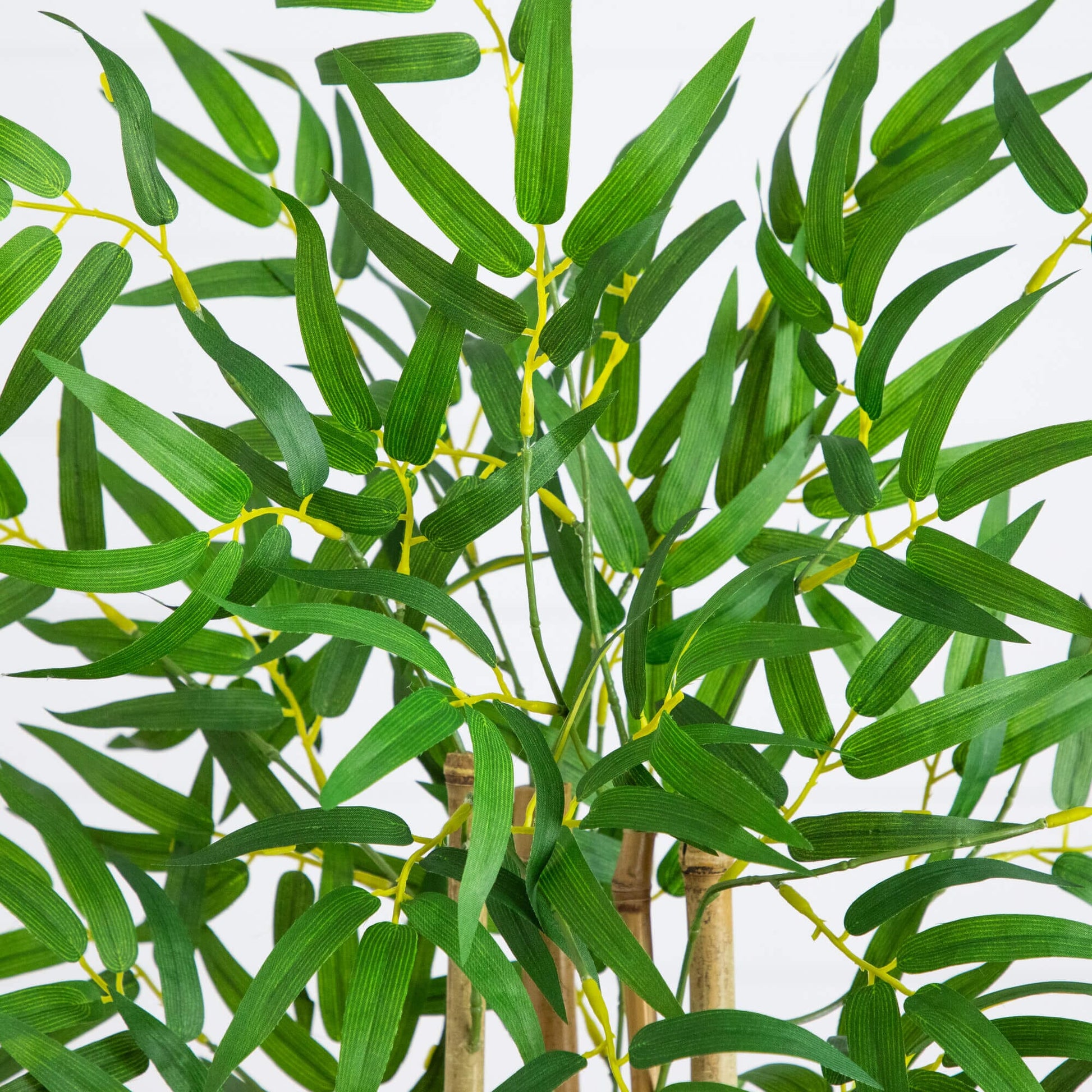 30-inch artificial bamboo tree in planter with green leaves and yellow stems by Nearly Natural on Tampa Home & Garden Store