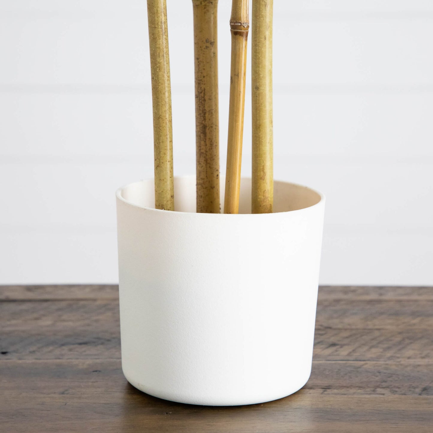 30-inch artificial bamboo tree in white planter with natural beige stalks Nearly Natural on Tampa Home & Garden Store