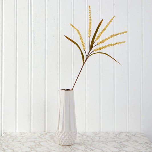 30” Wheat Harvest artificial flower stems set of 12 by Nearly Natural, tan and gold, in a vase on Tampa Home & Garden Store