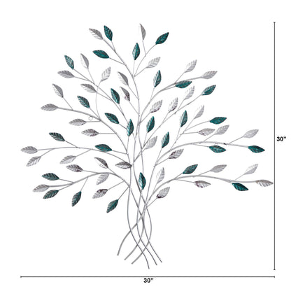30” x 30” Hand-Painted Metal Tree of Life Wall Art Decor
