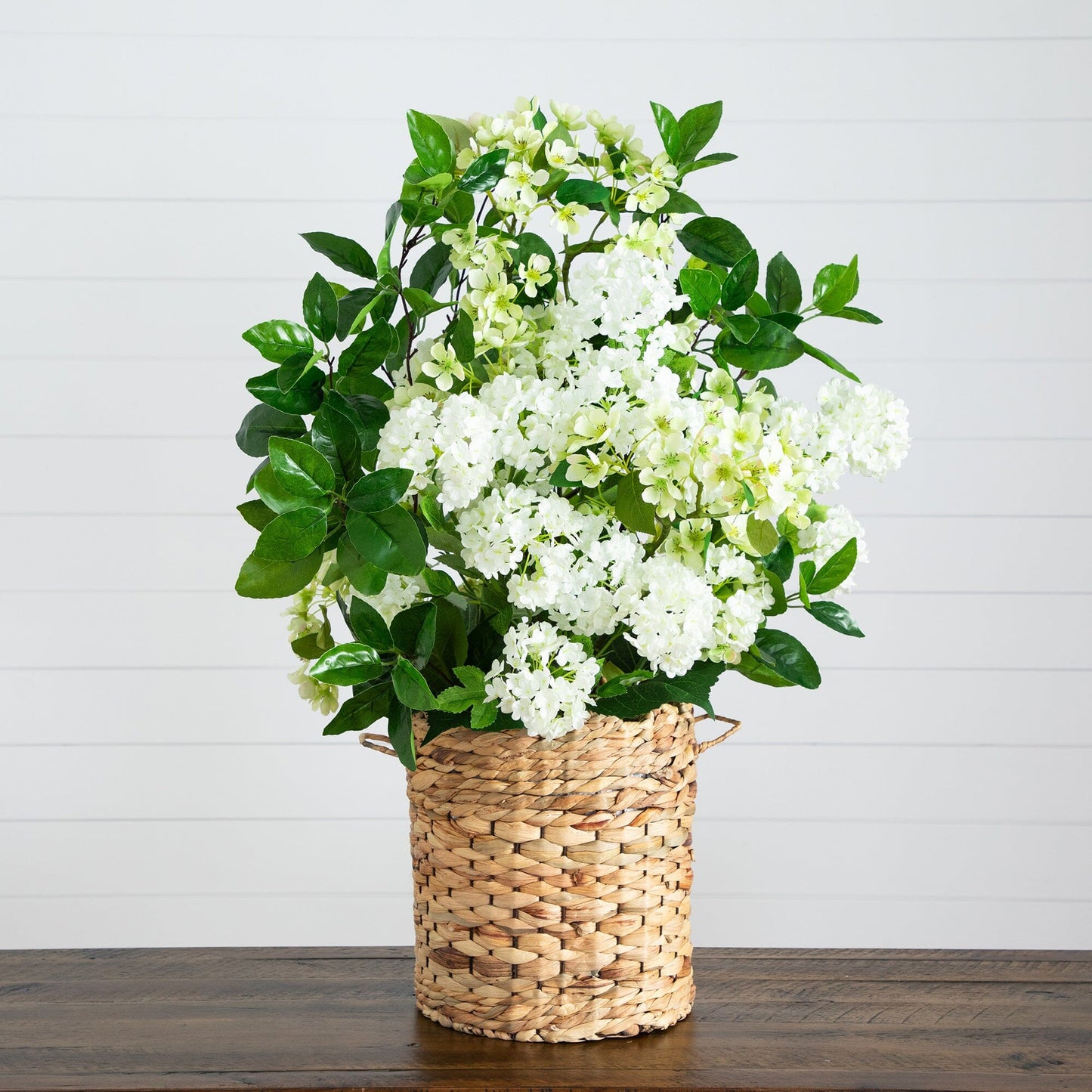 Artificial Mixed Flowers and Hyacinth Basket