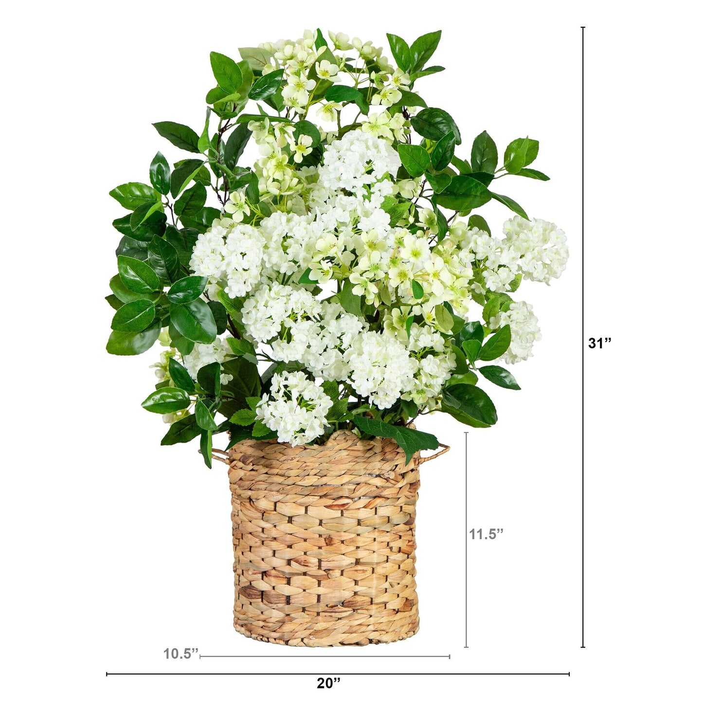 Artificial Mixed Flowers and Hyacinth Basket