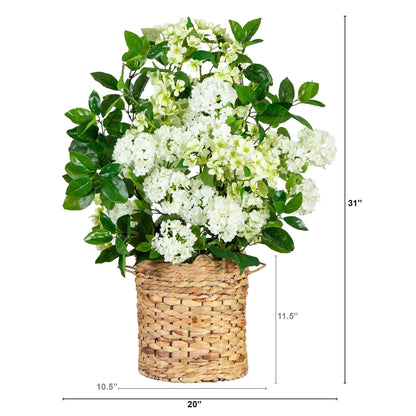 Artificial Mixed Flowers and Hyacinth Basket