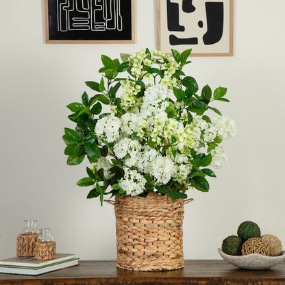 Artificial Mixed Flowers and Hyacinth Basket