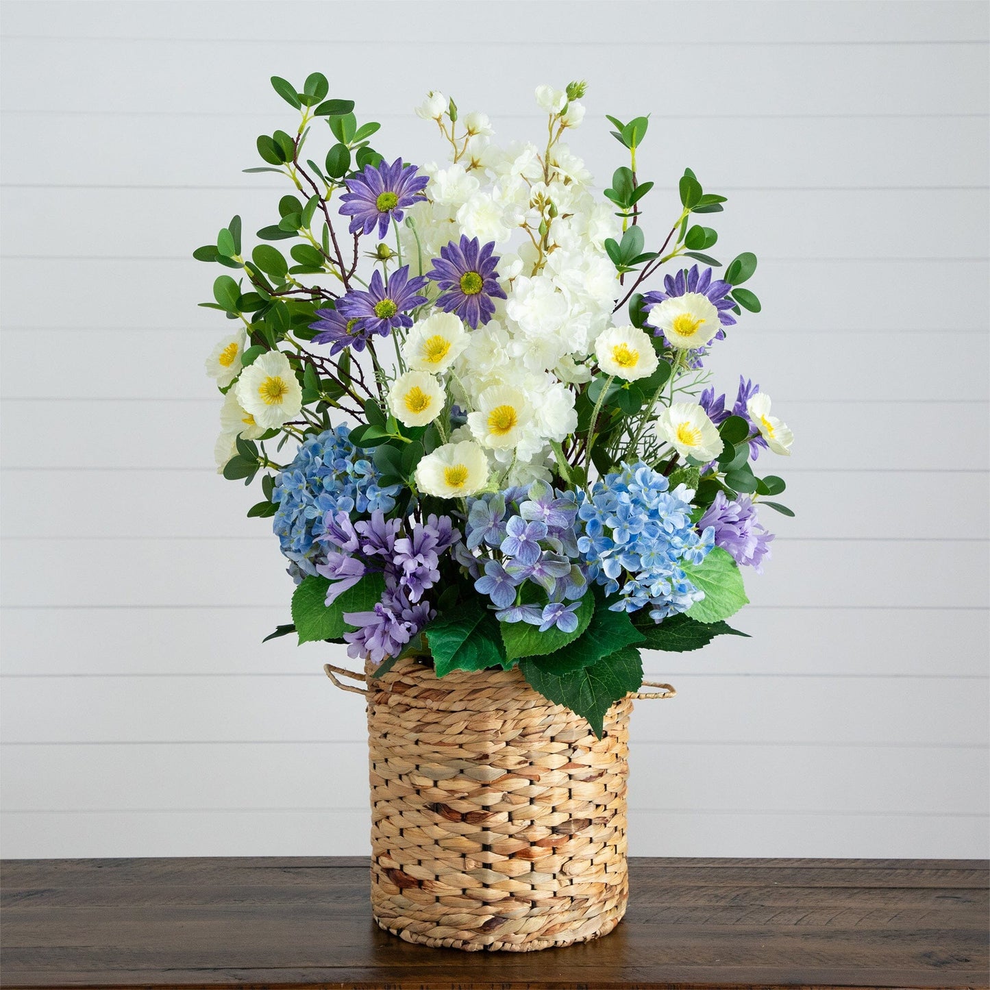Artificial Hydrangea and Mixed Flower Basket