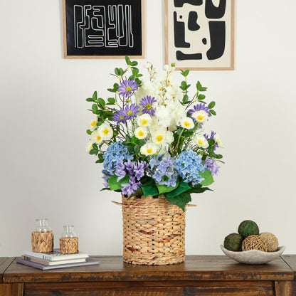 Artificial Hydrangea and Mixed Flower Basket