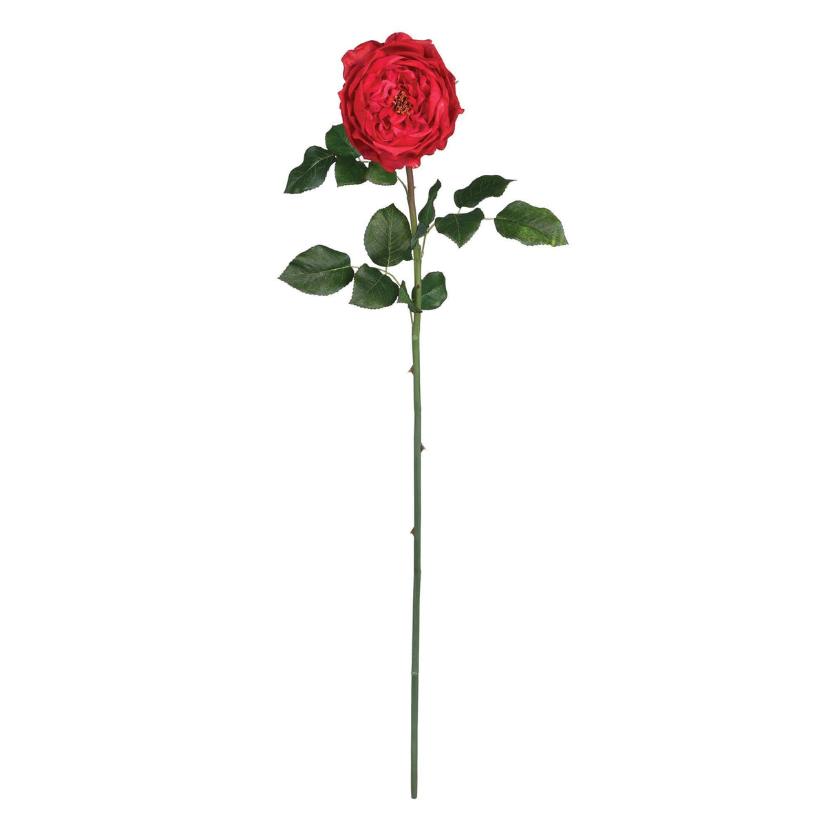 31in Large Rose Stem red artificial flower with green leaves by Nearly Natural set of 12 on Tampa Home & Garden Store