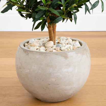 31in Olive Artificial Tree in Bowl Planter by Nearly Natural with pebble fill on Tampa Home & Garden Store