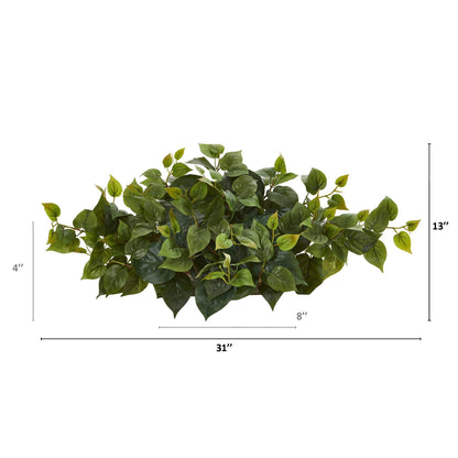 Philodendron Artificial Ledge Plant 31in by Nearly Natural with lush green leaves on Tampa Home & Garden Store