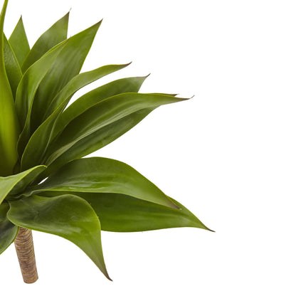 32” Agave Plant w/ Stem by Nearly Natural, rich green leaves on Tampa Home & Garden Store
