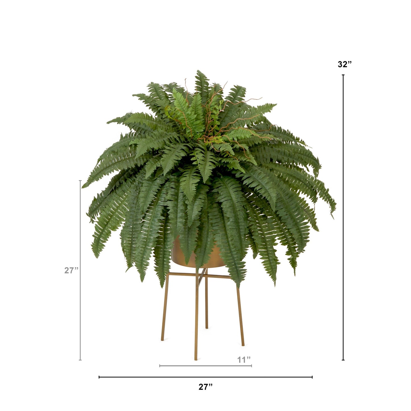 Nearly Natural 32in Artificial Boston Fern in metal planter with stand DIY kit on Tampa Home & Garden Store