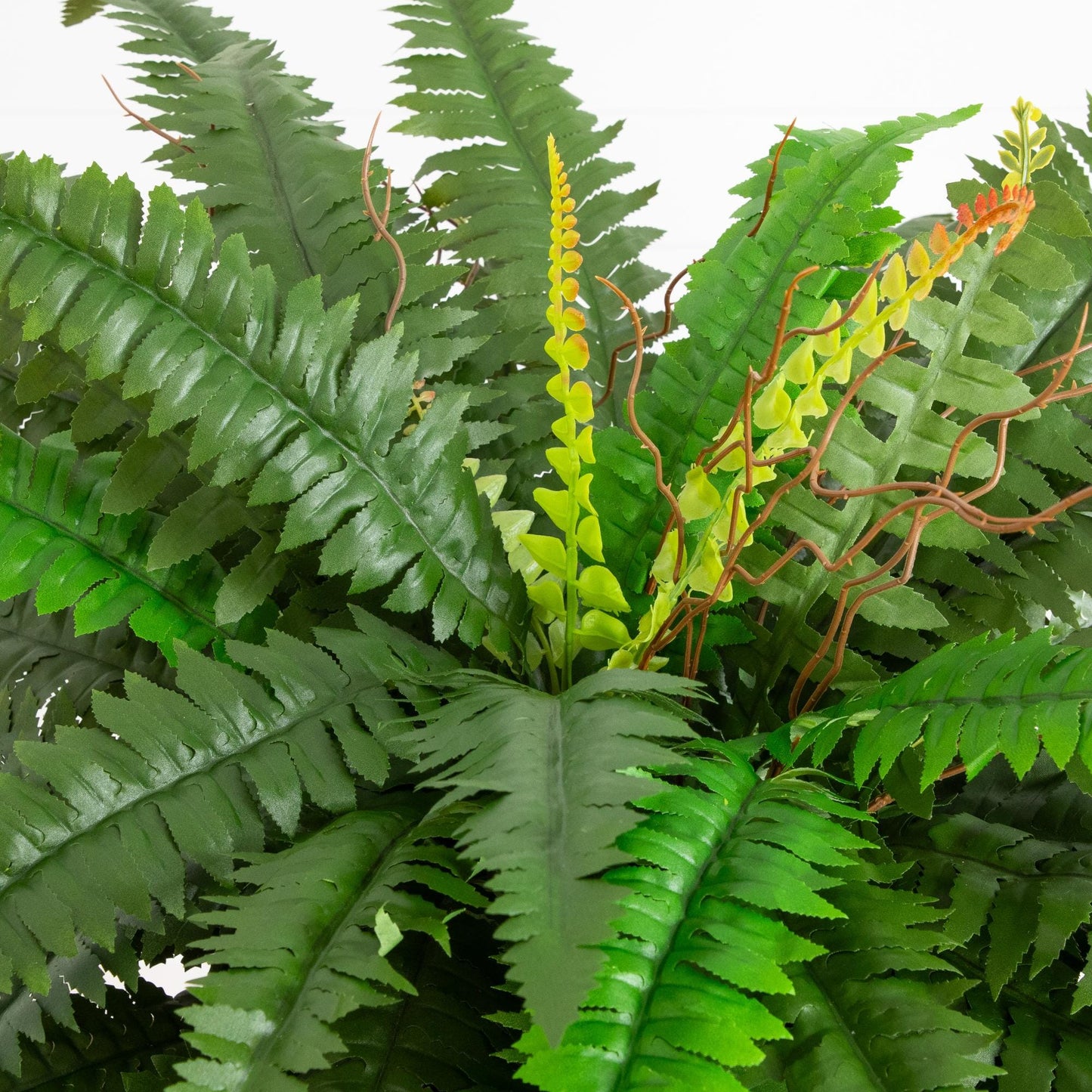 32-inch artificial self-shaped Boston fern in black planter by Nearly Natural on Tampa Home & Garden Store