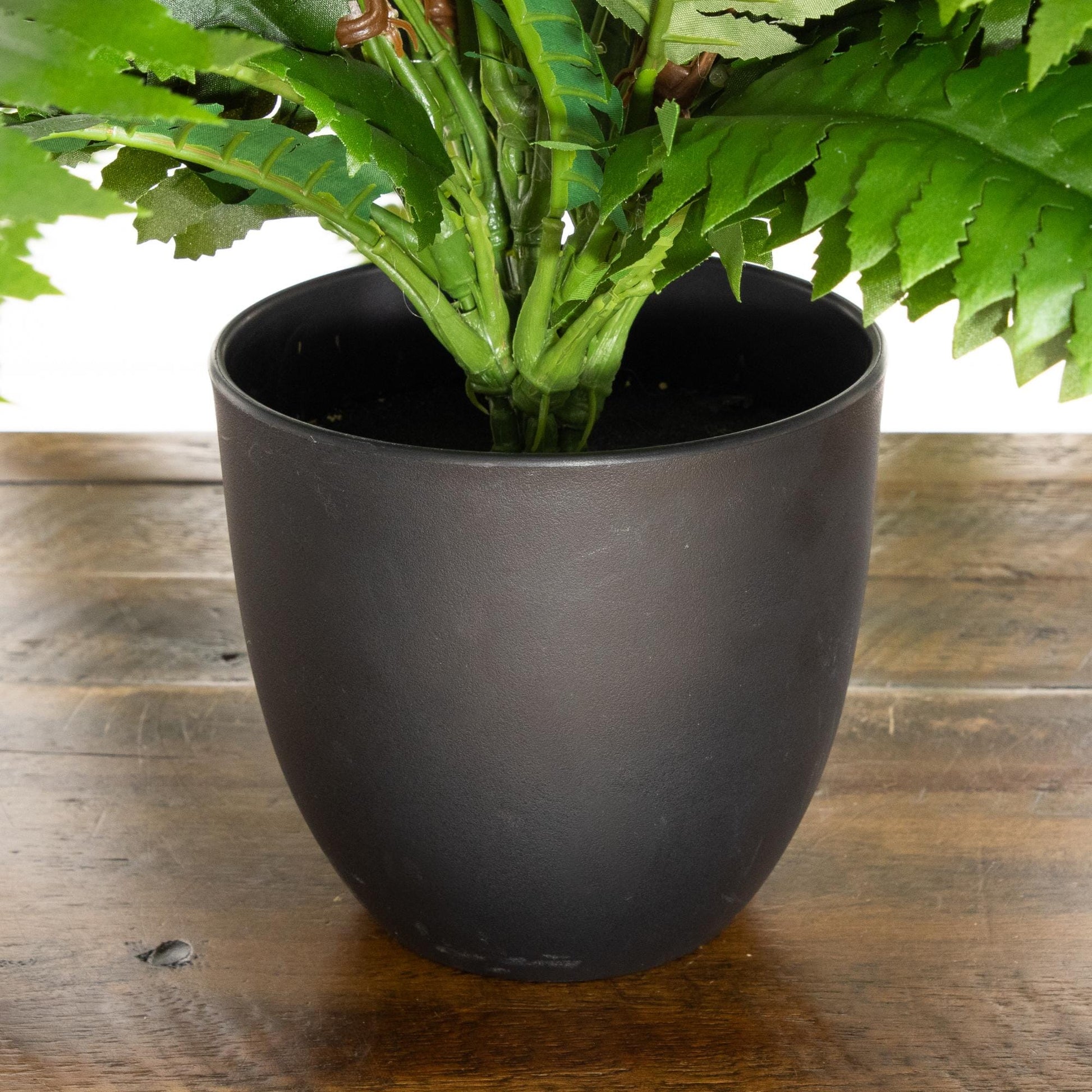32in artificial self-shaped Boston fern in black planter by Nearly Natural on Tampa Home & Garden Store