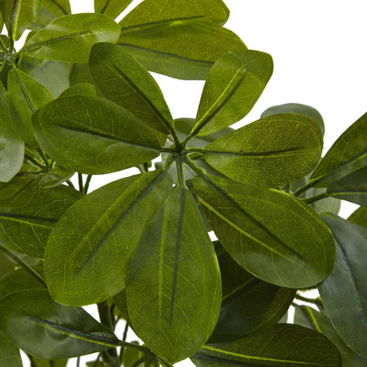 32in Green Baby Schefflera artificial plant leaves, real-touch, set of 2 by Nearly Natural on Tampa Home & Garden Store