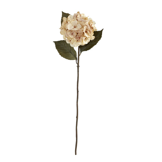 32in hydrangea stem artificial flower Nearly Natural, cream blooms with green leaves, set of 6 on Tampa Home & Garden Store