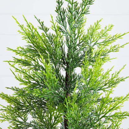 32in pre-lit artificial cypress Christmas tree by Nearly Natural with 30 warm white LEDs on Tampa Home & Garden Store