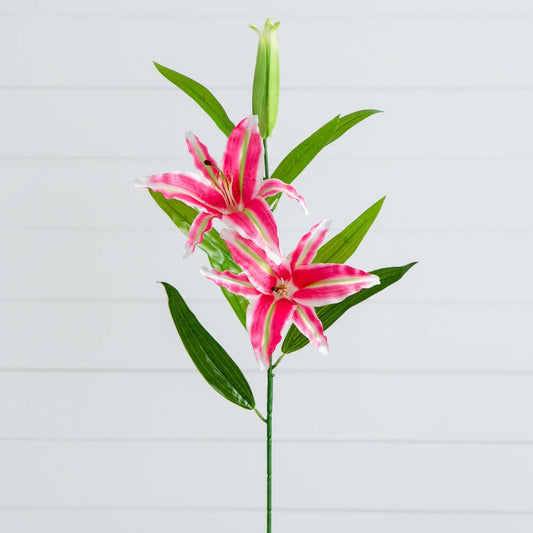 33" Artificial Stargazer Lily Flower - Set of 3 - Tampa Home & Garden Store