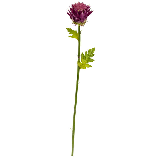 33in tropical artificial flower stem with deep purple bloom and green leaves Nearly Natural on Tampa Home & Garden Store