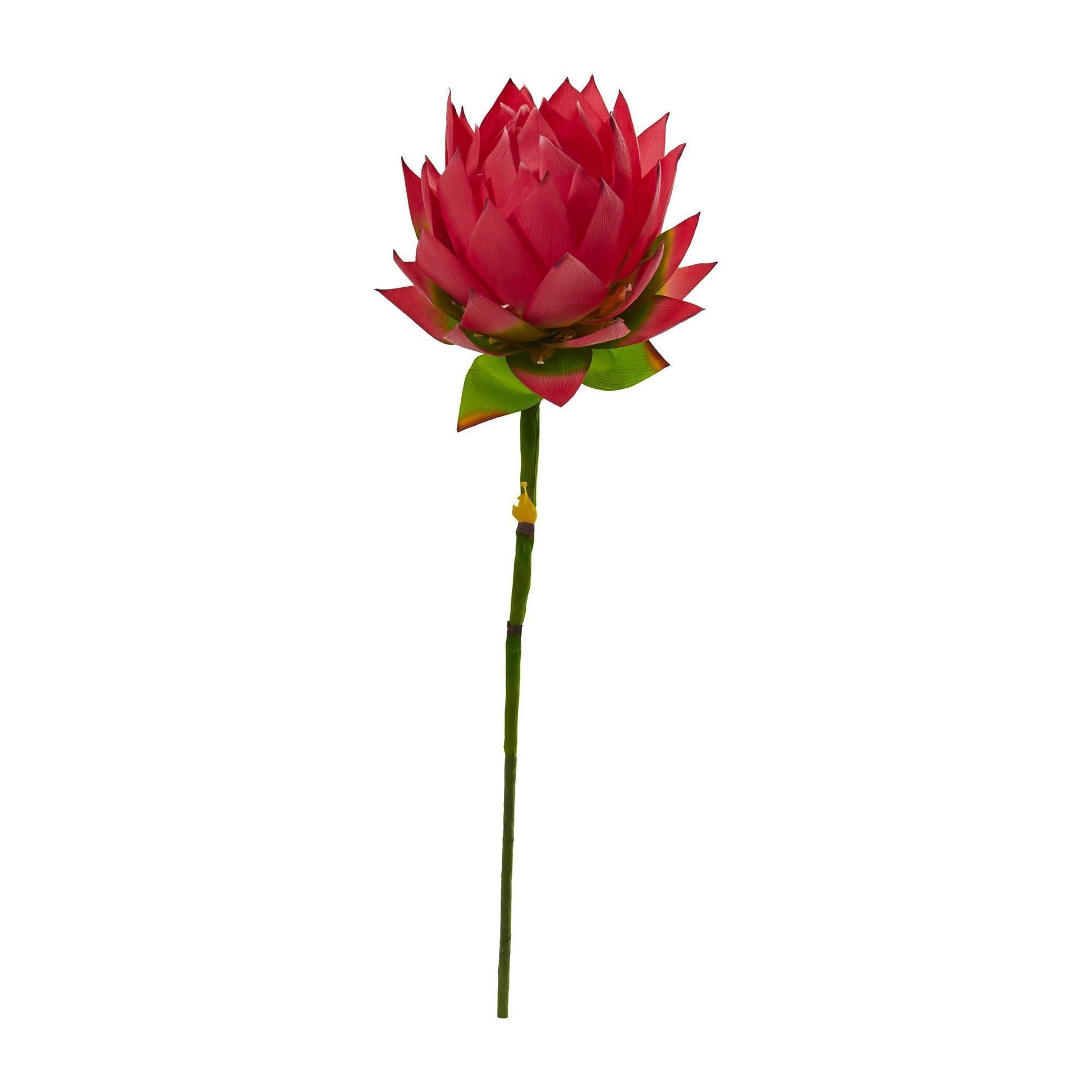 Nearly Natural 34in Musella artificial flower stem red bloom with green leaves set of 4 on Tampa Home & Garden Store