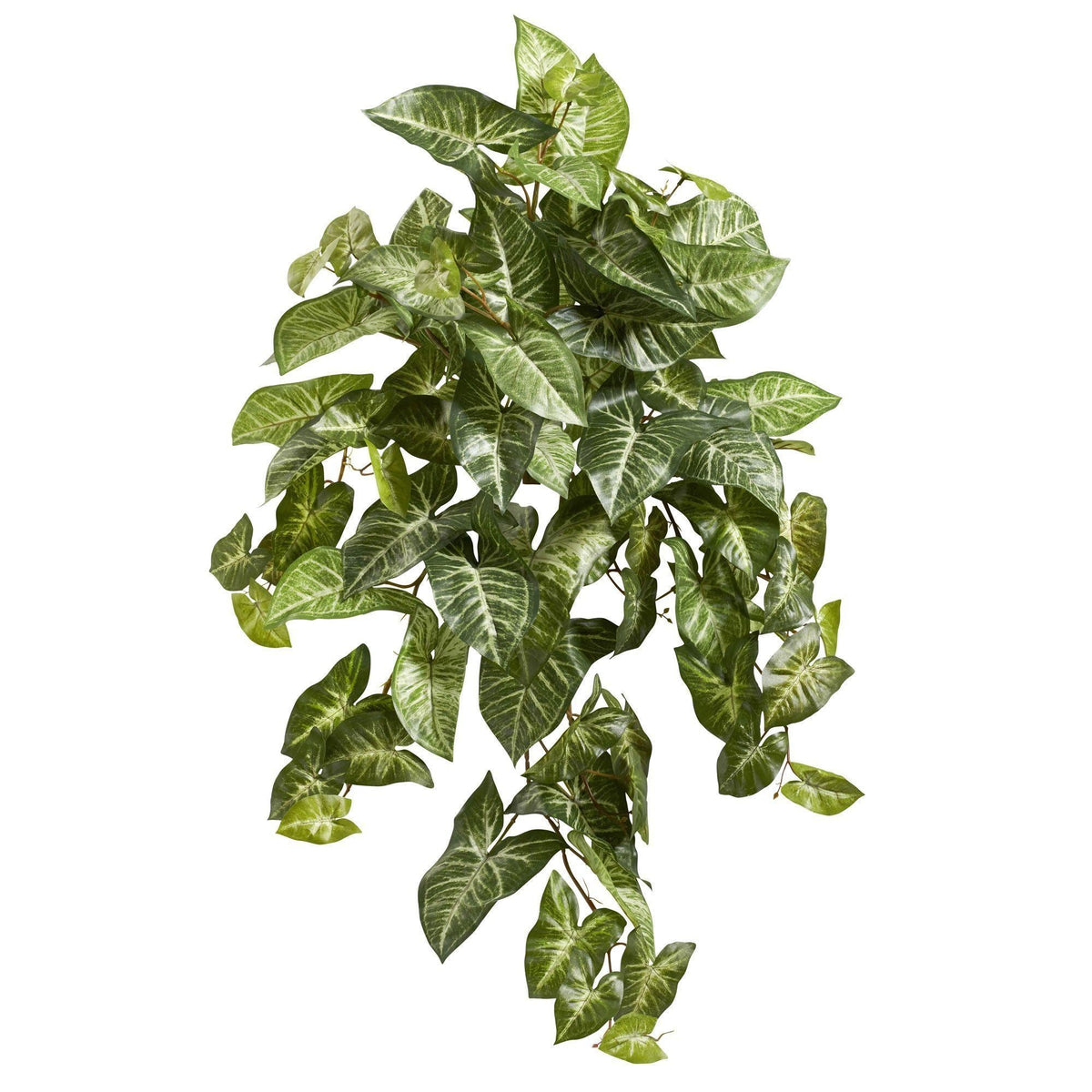 34in Nepthytis hanging artificial plant set of 3 with green leaves, Nearly Natural on Tampa Home & Garden Store