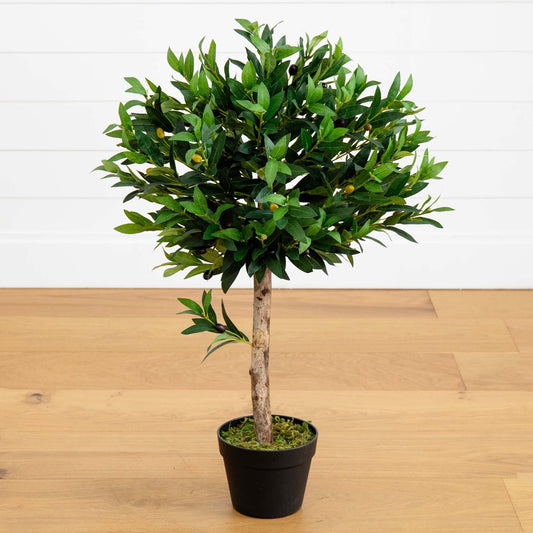 34” Olive Topiary Artificial Tree UV Resistant (Indoor/Outdoor) - Tampa Home & Garden Store