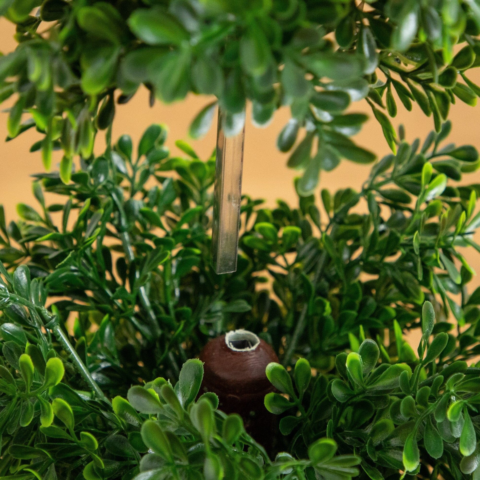 Artificial boxwood topiary cone tree in white planter 34in UVresistant Nearly Natural on Tampa Home & Garden Store