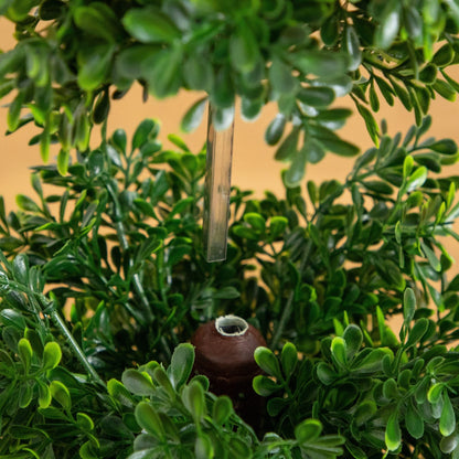 Artificial boxwood topiary cone tree in white planter 34in UVresistant Nearly Natural on Tampa Home & Garden Store