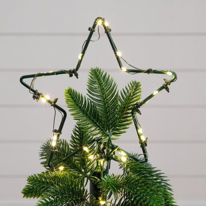 34in UV-resistant pre-lit spiral Christmas tree with 45 LED lights and bow topper on Tampa Home & Garden Store