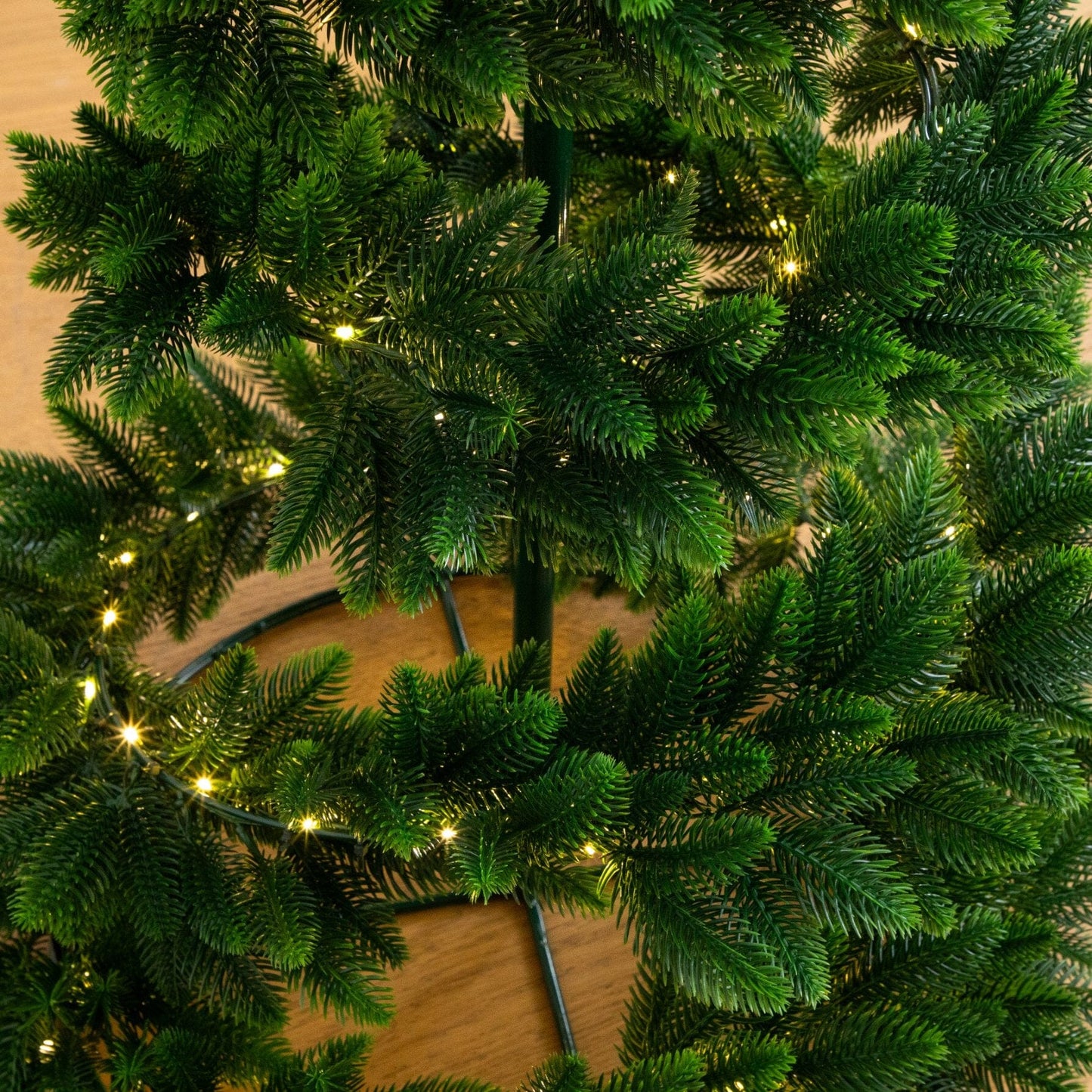 34in UV-resistant pre-lit spiral Christmas tree by Nearly Natural with warm LED lights on Tampa Home & Garden Store
