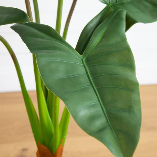 3.5-ft artificial arrowhead philodendron tree with green leaves in white planter Nearly Natural on Tampa Home & Garden Store