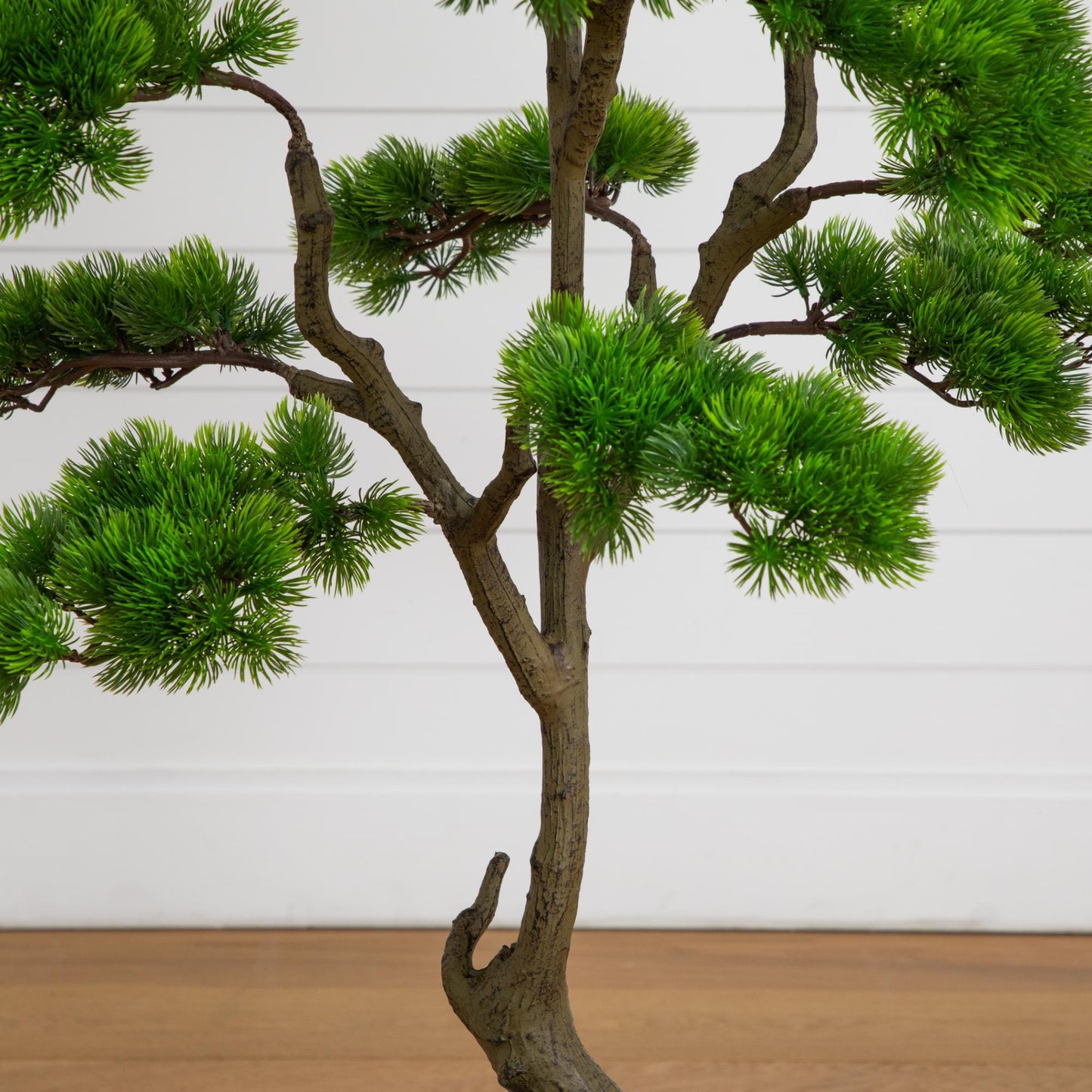 Nearly Natural artificial bonsai cedar tree with dense green needles on a textured brown trunk on Tampa Home & Garden Store