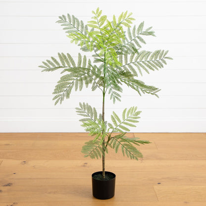 3.5' Artificial Minimalist Jacaranda Tree by Nearly Natural in black pot on Tampa Home & Garden Store