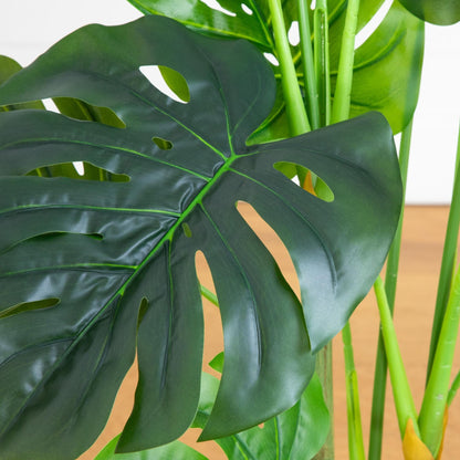 3.5' Artificial Monstera Tree with dark green leaves, Nearly Natural on Tampa Home & Garden Store