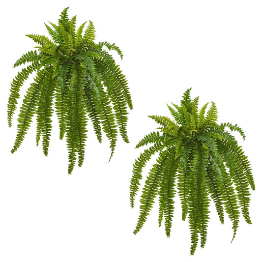 Nearly Natural 35in Boston Fern artificial plant set of 2 with lush arching fronds on Tampa Home & Garden Store