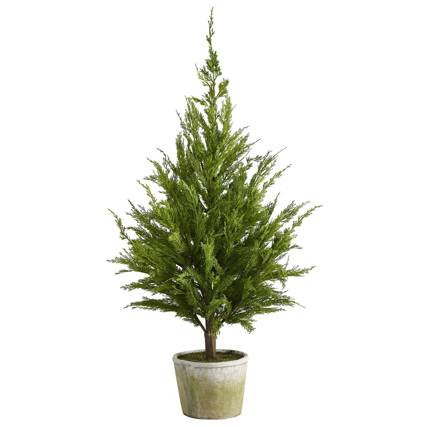Árbol artificial de pino cedro de 1 m con aspecto natural en maceta decorativa