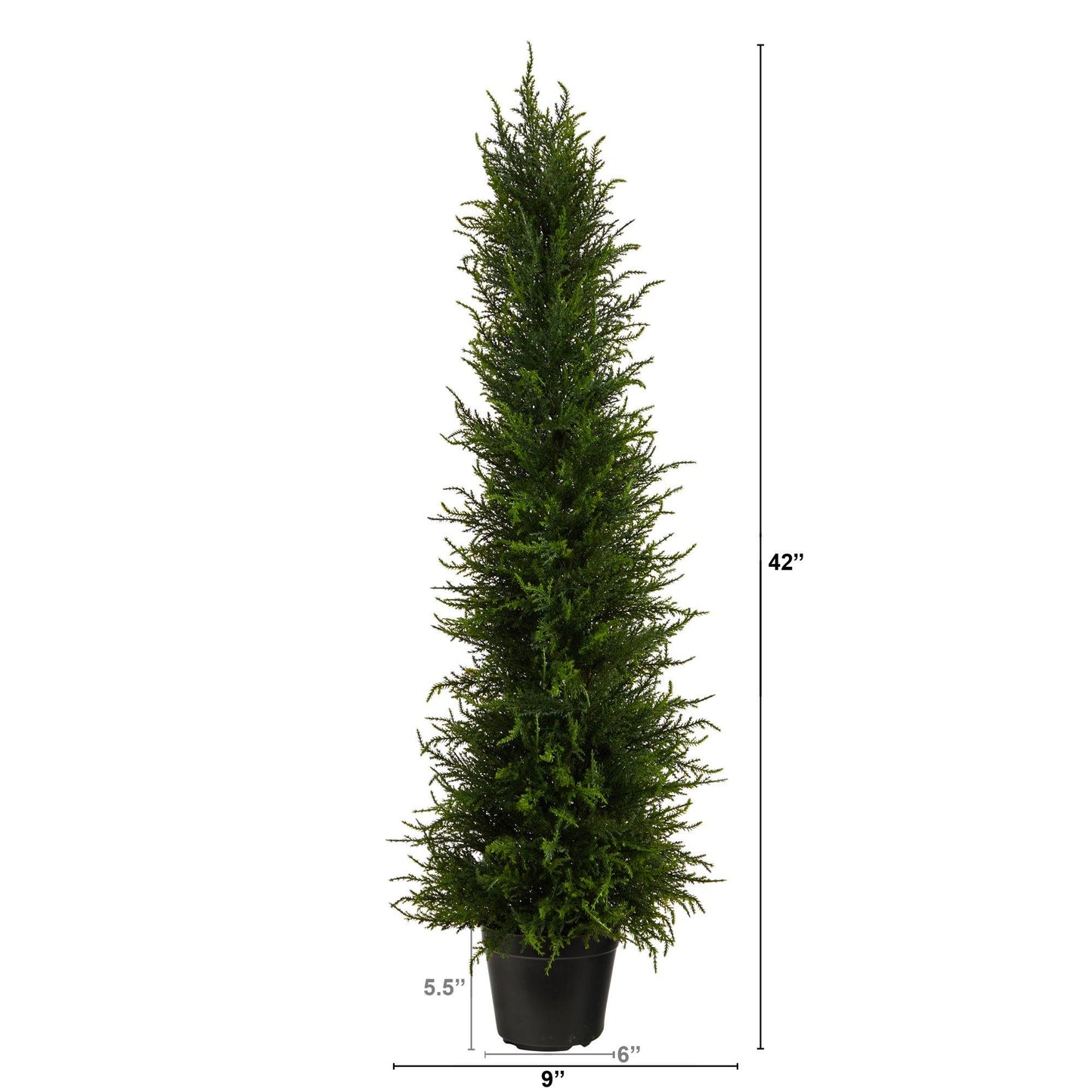 Árbol artificial de ciprés de 100 cm resistente a los rayos UV (interior/exterior)