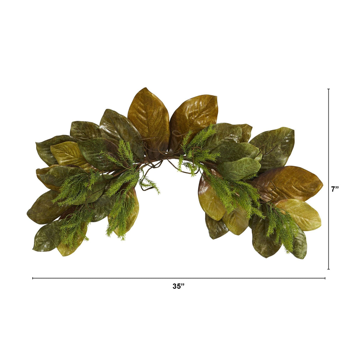 Swag 35in Fall Magnolia Leaf artificial with lifelike magnolia leaves by Nearly Natural on Tampa Home & Garden Store
