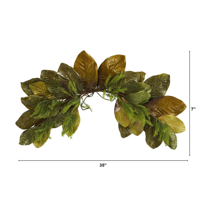 Swag 35in Fall Magnolia Leaf artificial with lifelike magnolia leaves by Nearly Natural on Tampa Home & Garden Store