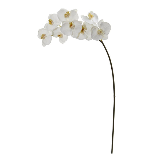 35in Phalaenopsis orchid artificial stem with 6 white blooms Nearly Natural on Tampa Home & Garden Store
