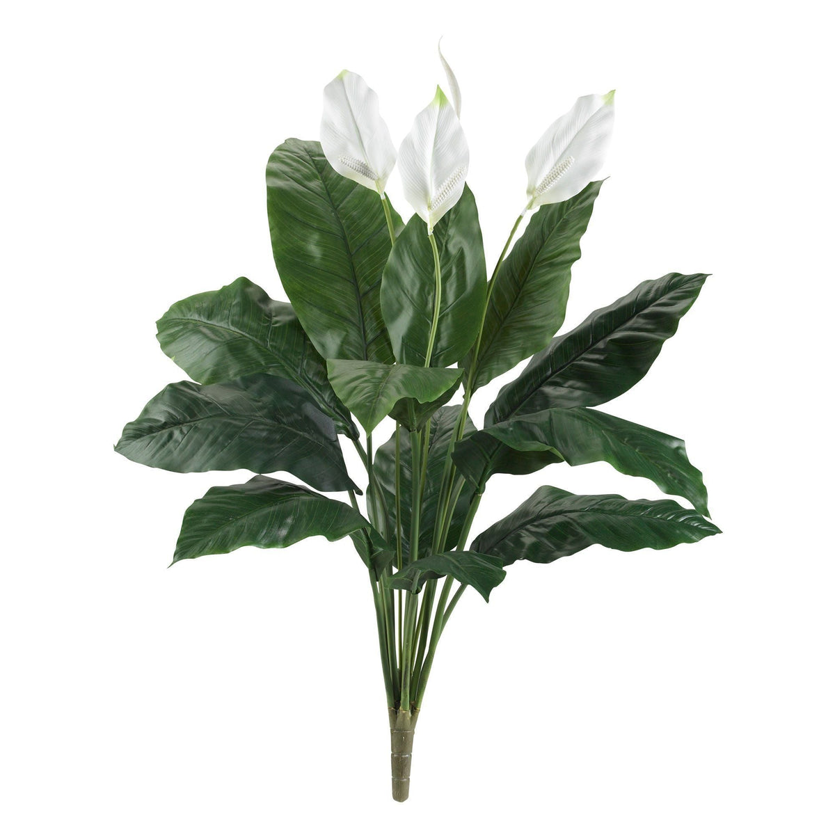 Nearly Natural 3.5ft Spathiphyllum artificial plant set of 2 with white blooms and glossy green leaves on Tampa Home & Garden Store