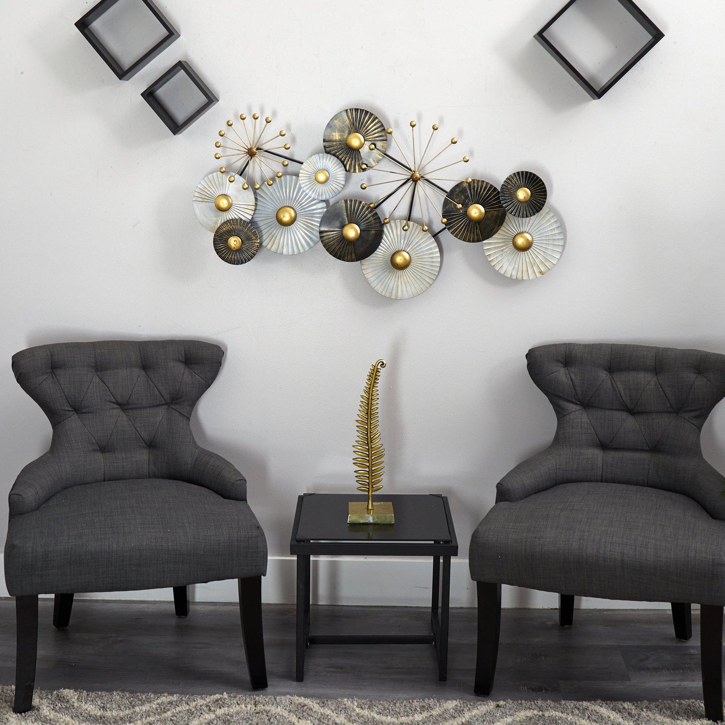 Décoration murale urbaine en métal superposé de 3,5 pi x 2 pi